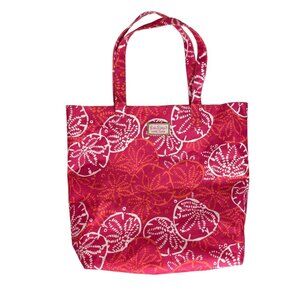 Lilly Pulitzer for Estee Lauder Sand Dollar Tote Bag Purse Pink Orange